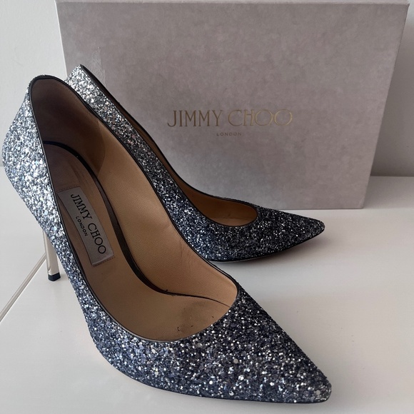 Jimmy Choo Romy 100 Heel in blue/silver gradient, size 40 (size 9) - Picture 1 of 6